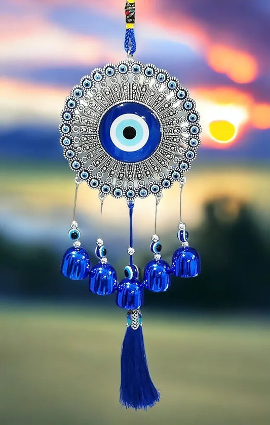 Paradigm Pictures 5 Bells Wind Chimes for Home Positive Energy Evil Eye Hanging for Home