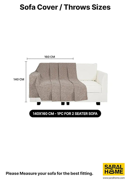 Saral Home Chenille 2 Seater Sofa Cover Throw Colour Maroon