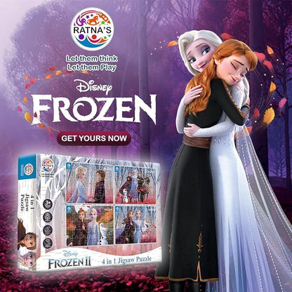 Ratna's 4 in 1 Disney Jigsaw Puzzle 140 Pieces for Kids | 4 Jigsaw Puzzles 35 Pieces Each | Frozen