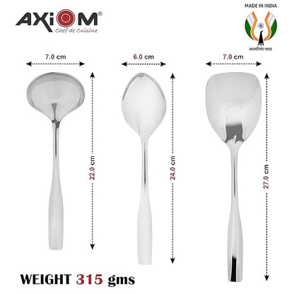 Axiom Serving Tools Stainless Steel 4 Piece Heavy Gauge Non-Stick Set of 1 Soup Ladle