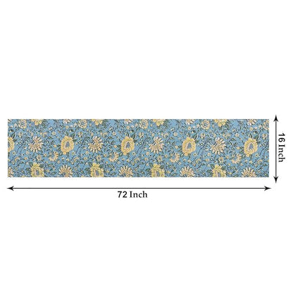 Texstylers Pure Cotton Block Printed Jaipuri Placemats Napkins and Table Runner Set