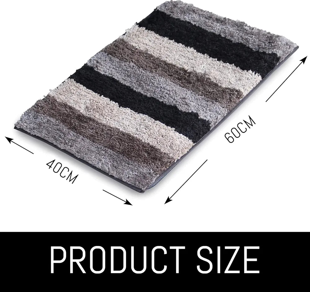 Luxe Home Jericho Doormat 2500 GSM Super Soft Microfiber Anti-Skid Mat Colour Shadow 40x60 cm (Pack of 2)