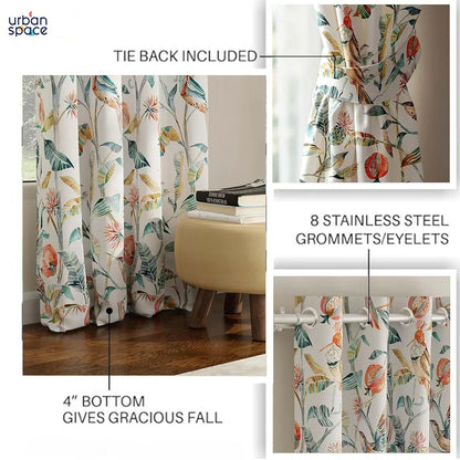 Urban Space Digital Printed Blackout Curtains for Door Bedroom Room Darkening Blackout Kids Decorative Curtains King Fisher
