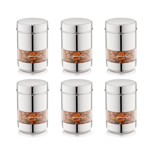Human Hydro Stainless Steel Storage Containers - Set of 6 (750ml Each)