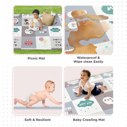 Play Nation Premium Double Sided Waterproof Play Mat for Babies 0 to 2 Years