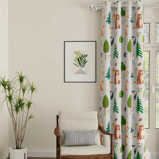 Urban Space Digital Printed Blackout Curtains for Door Bedroom Room Darkening Blackout Kids Decorative Curtains, 1 Piece Curtain Bugs Bunny