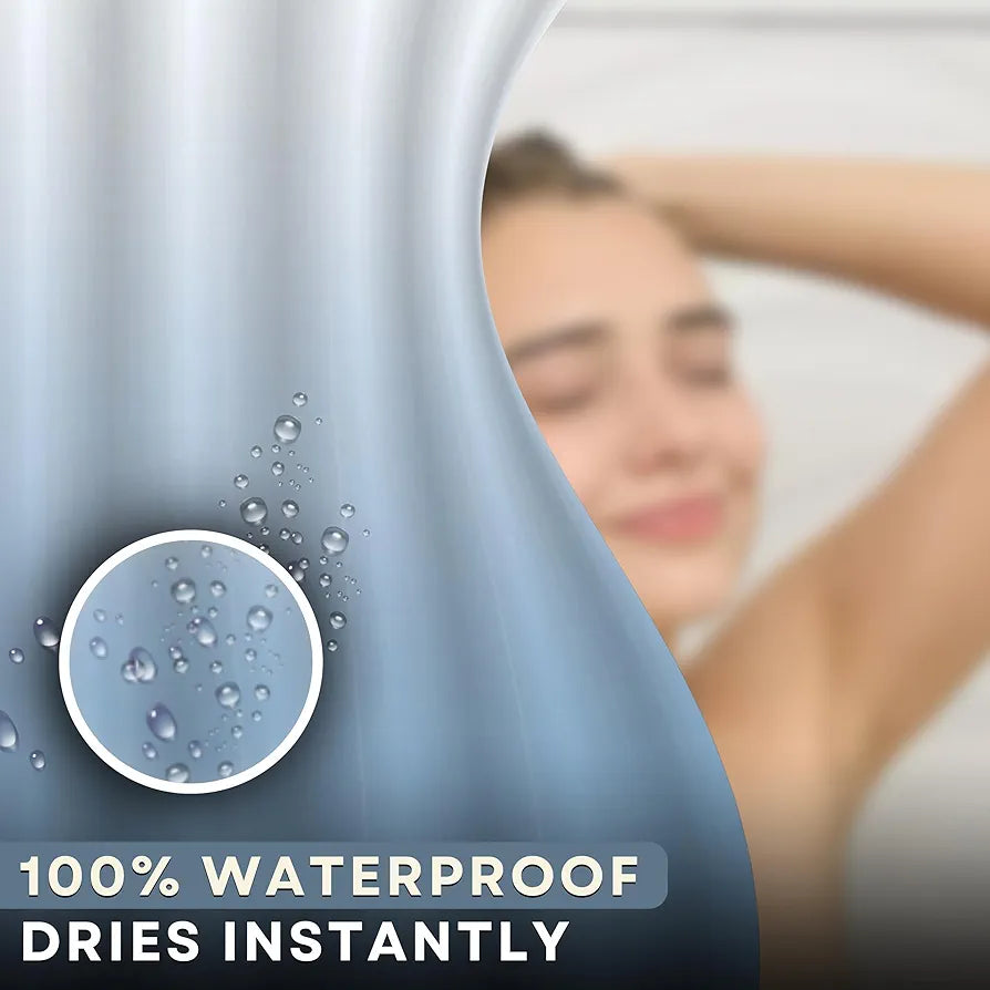Homethreads Embrace Luxury with Our 6-Feet Long Premium Polyester Shower Curtain with 12 Hooks for a Lavish Bathroom Ambiance Blackout Stylish Splendid and Perfectly Sized Blue Colour