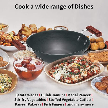 Hawkins Futura Hard Anodised Deep-Fry Pan 3.75 L, 30 cm, 4.06 mm Induction Compatible