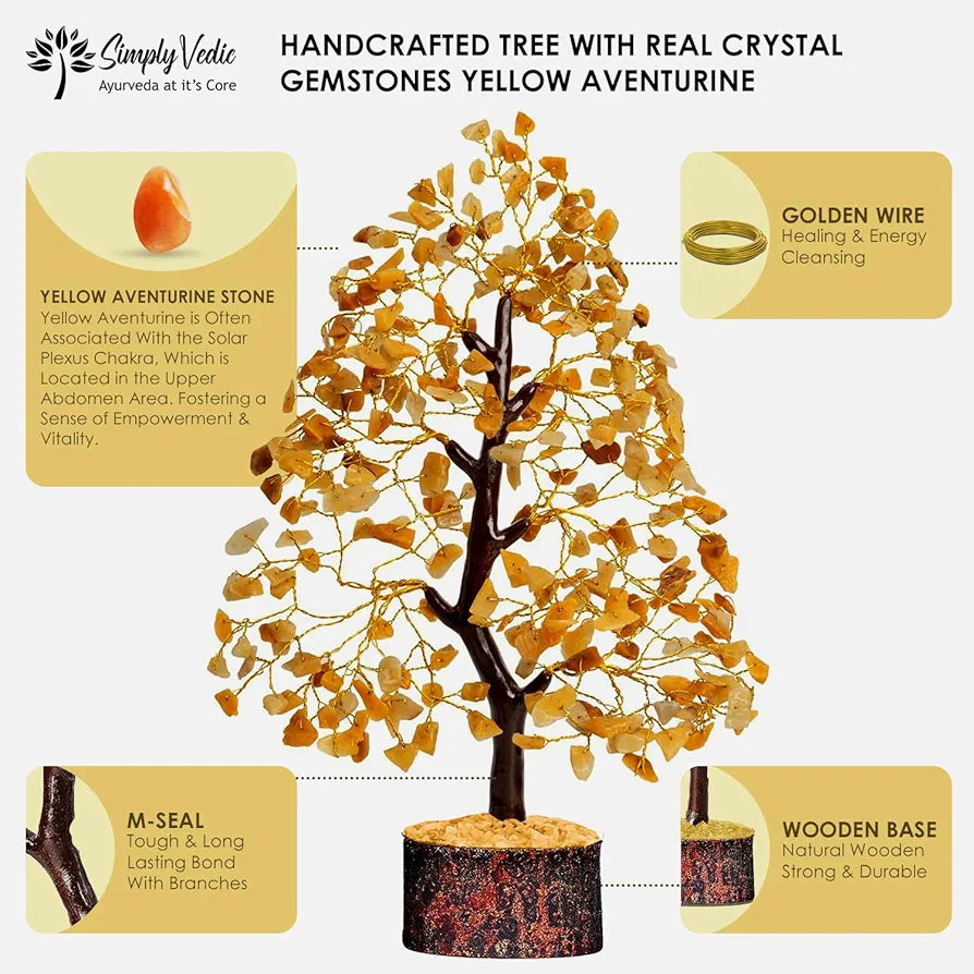 Simply Vedic Chakra Yellow Jade Crystal Tree