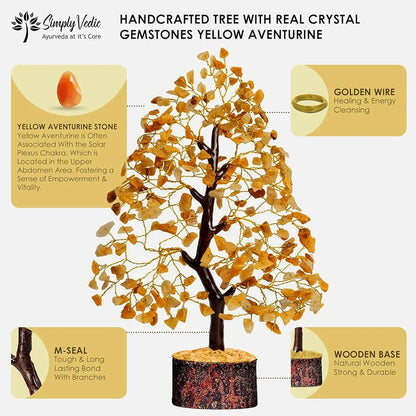 Simply Vedic Chakra Yellow Jade Crystal Tree