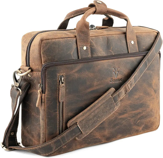Goatter Genuine Leather Multi Pockets Office Laptop Messenger Bag For Men