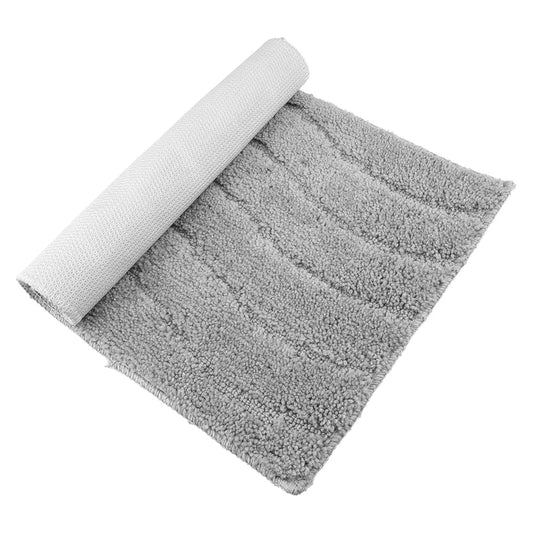 Kuber Industries Door Mat Waves Shape Doormat Velvet Entrance Mat Gray Colour