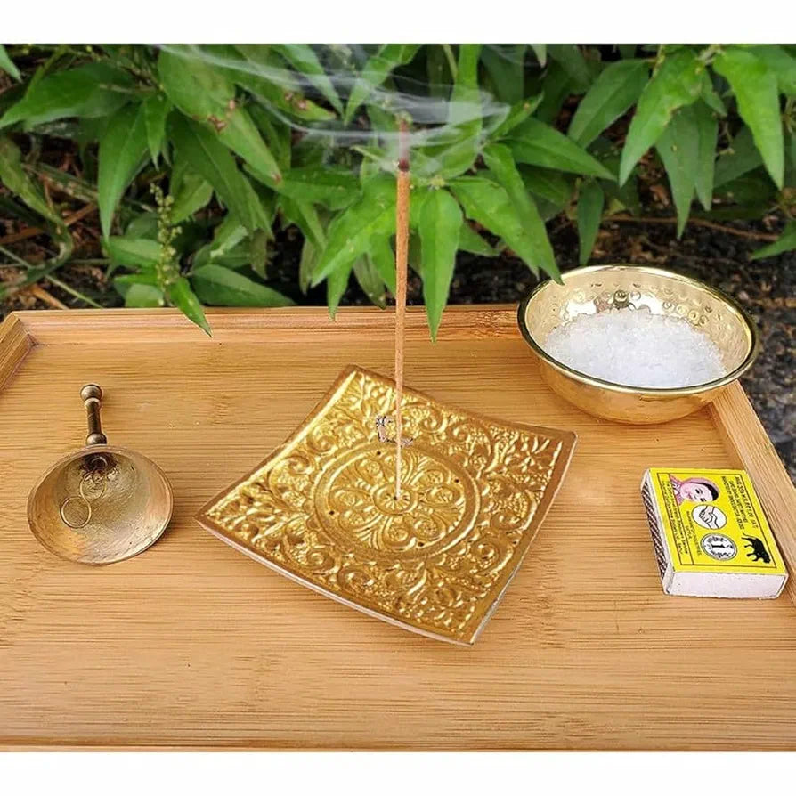 Pure Source India Aluminum Agarbatti Stand, Hand Carved Rust Proof