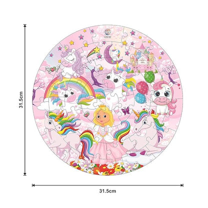 Ratna's Kiddy Round Jigsaw Puzzle for Kids | 40 Pieces Puzzle | Unicorn