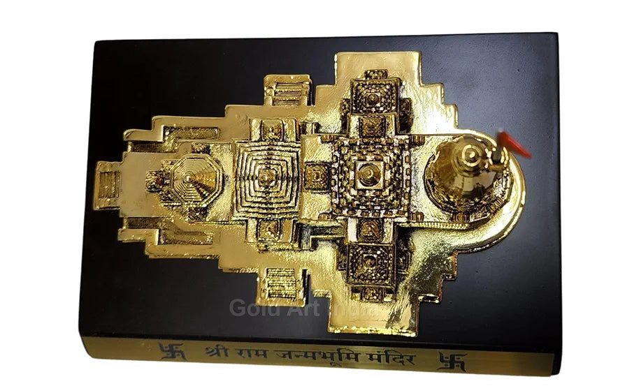 Gold Art India Ram Mandir Ayodhya Gold Plated Antique - Minature Big