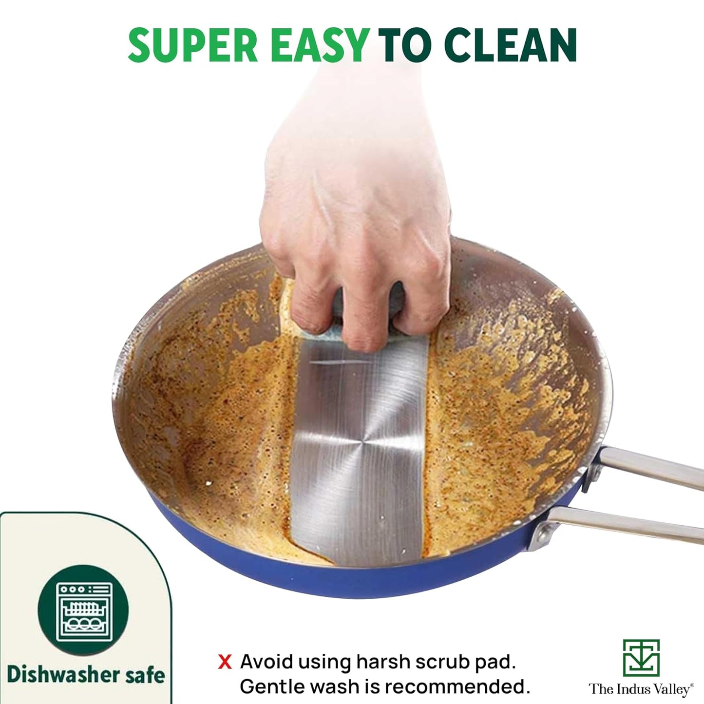 The Indus Valley Coloured Stainless Steel Fry Pan