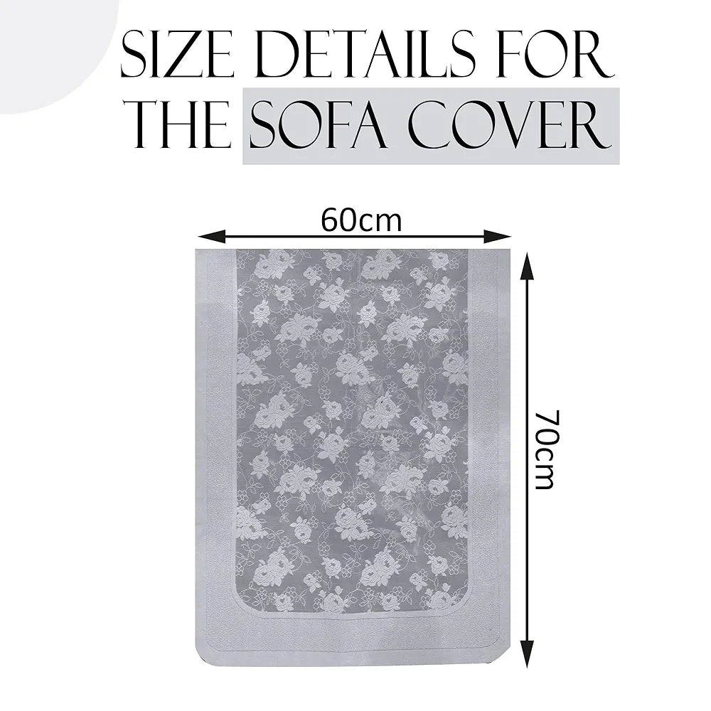 Kuber Industries Set of 4 Net Durable 2 Seater Sofa Covers for Living Room Self Net Hawaii Grey