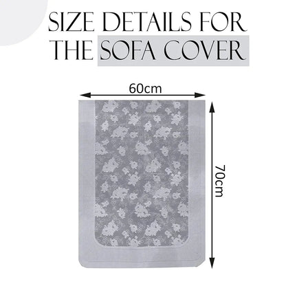 Kuber Industries Set of 4 Net Durable 2 Seater Sofa Covers for Living Room Self Net Hawaii Grey