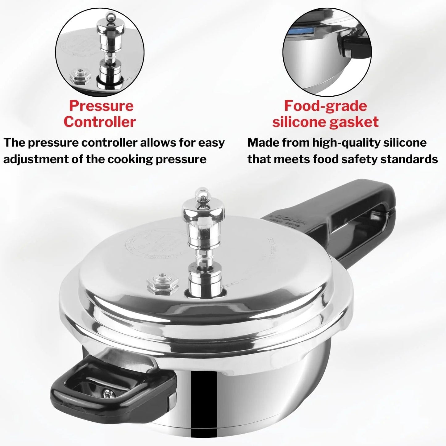Vinod Stainless Steel Deep Pan Pressure Cooker Jumbo with Lid Induction Friendly