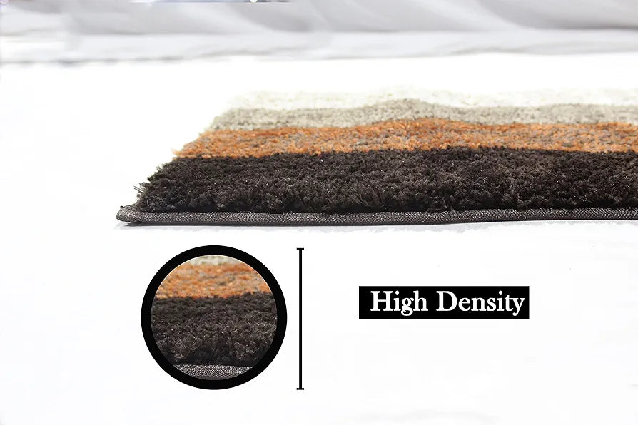 Luxe Home Bath Mat Super Soft Anti Skid Slip Water Soak Washable Oyster Door Mats Colour Teracotta (Pack of 2)