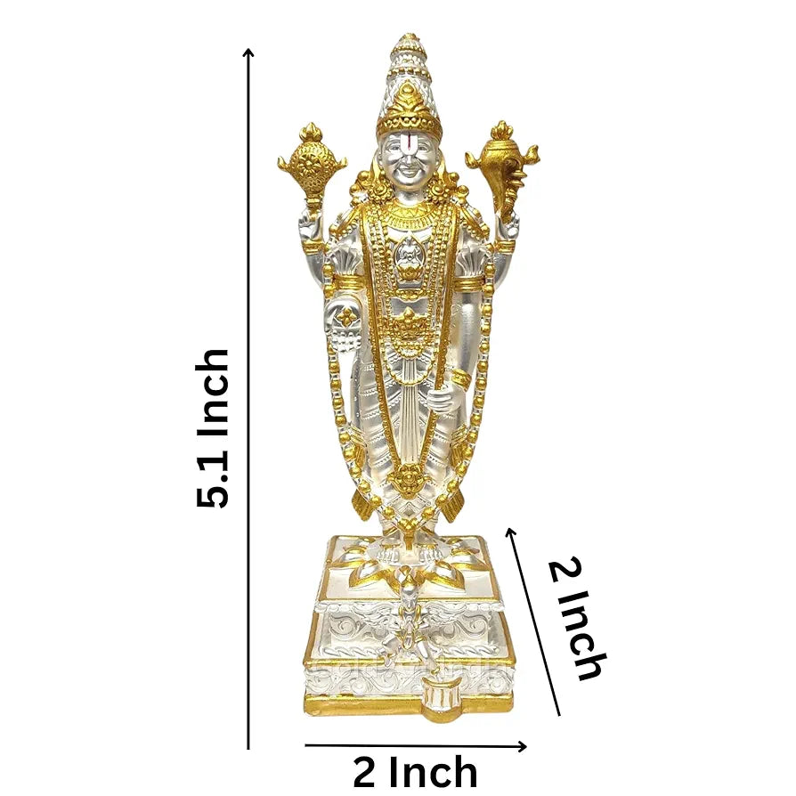 Gold Art India Lord Tirupati Balaji Garuda Gold Silver Two Tone Matte