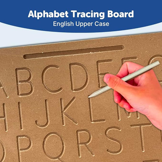 Mini Leaves Alphabet Tracing Board Wooden Board Montessori | Tracing Letters for Kids Toddler Writing Tools for Beginners