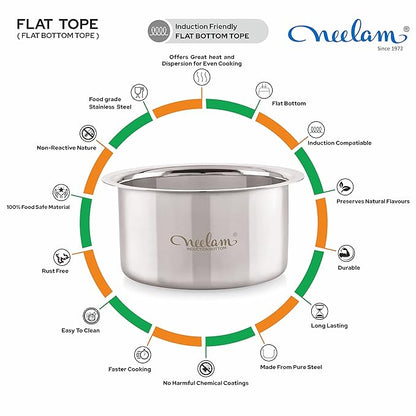 Neelam Stainless Steel 12 22G Flat Bottom Tope - 500  gms