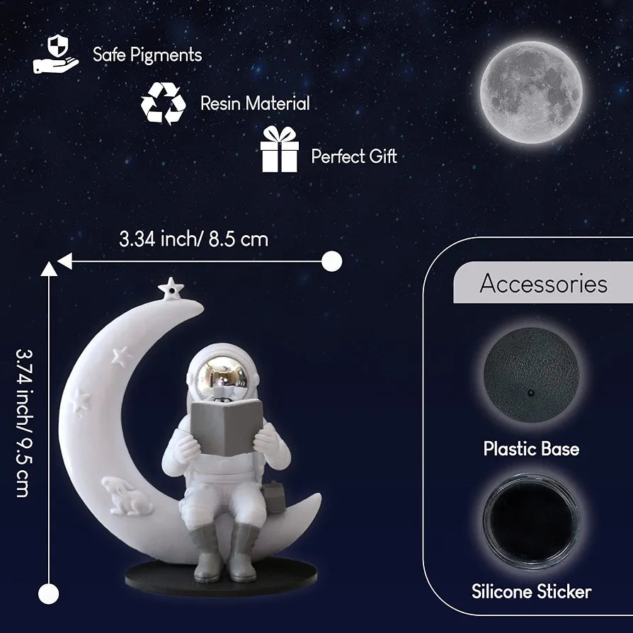 Street27 Astronaut Sitting on Moon Figurine Showpiece for Home Décor Idols