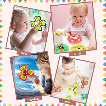 Wembley Suction Spinner Toy for Baby Bath Toys for Kids 3 Pcs