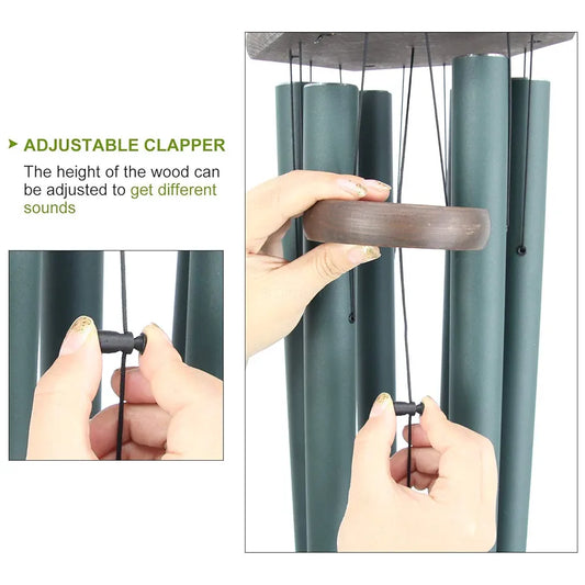 Melody Wind Chime Premiere Grande Series Tuned Forest Green 28 Inches 6 Pipes