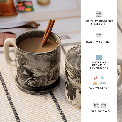 Ellementry Carbon Ceramic Mug Set of 2 (150 ML)