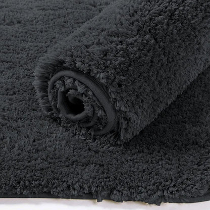 Luxe Home International Microfibre Luxe Rectangular Home Bath Mat Super Soft Anti Skid Newman Mats For Bathroom Colour Anthra