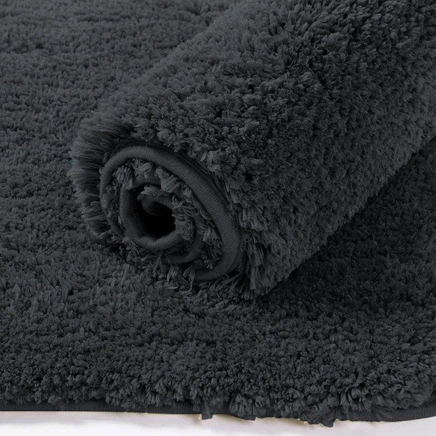 Luxe Home International Microfibre Rectangular Bath Mat Super Soft Anti Skid Newman Mats For Bathroom Colour Anthra