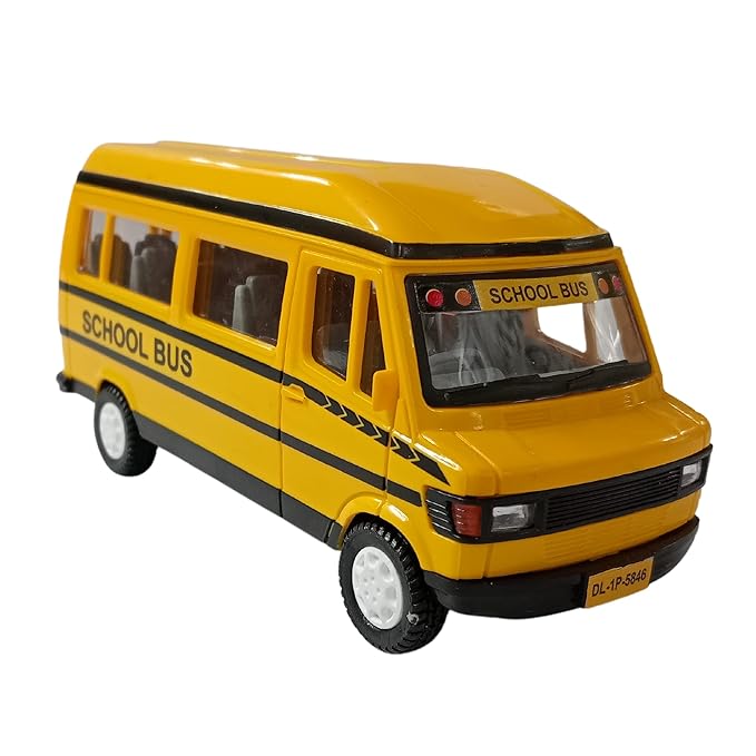 Centy TMP School Bus Pull Back Toy with Openable Tailgate for 3Y+ Yellow Colour