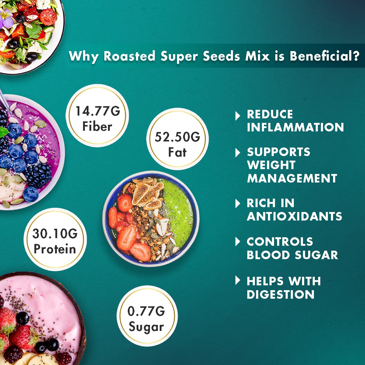 Sorich Organics Roasted Super Seed Mix for Eating - 200 gms