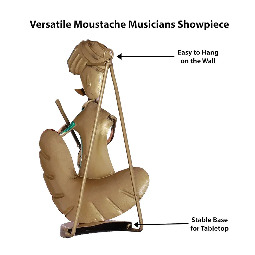 Kraftskala Rajasthani Moustache Musicians - Hand-Painted Decorative Showpiece Set of 4