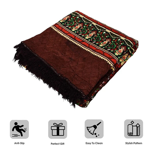 Kuber Industries Carpet Velvet Carpet-Rug for Home Decor Carpet Rug for Bedroom Brown