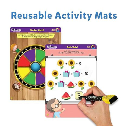 Skillmatics Educational Game Brain Games Reusable Activity Mats with Dry Erase Marker Gifts Travel Toy