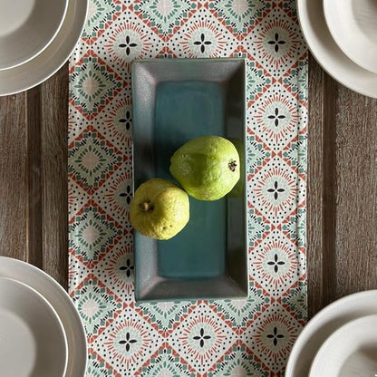 Oak & Lily Table Runner in Multicolour Ethnic Print Washable Anti-Skid 4 Seater & 6 Seater