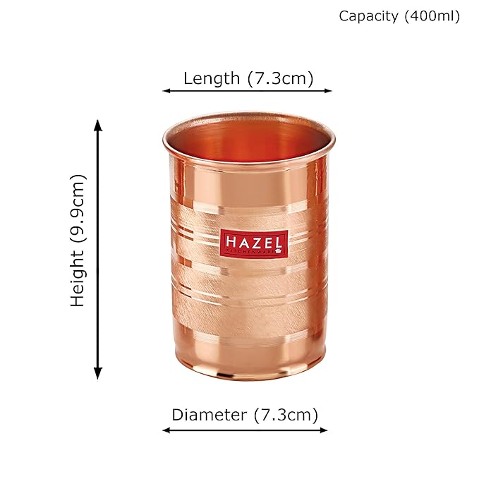 Hazel Designer Copper Glass Tumbler 400 ml