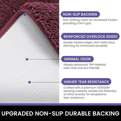 Luxe Home International Bathmat 2500 Gsm Microfiber Anti Skid Slip Colour Wine
