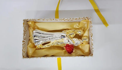 Gold Art India Couple Figurine Gold-Silver Plated Finish
