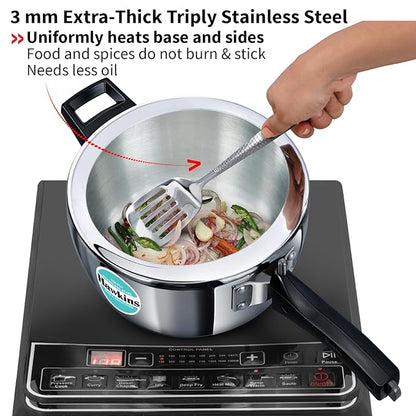 Hawkins 1.5 Litre Triply Stainless Steel Pressure Cooker Inner Lid Induction