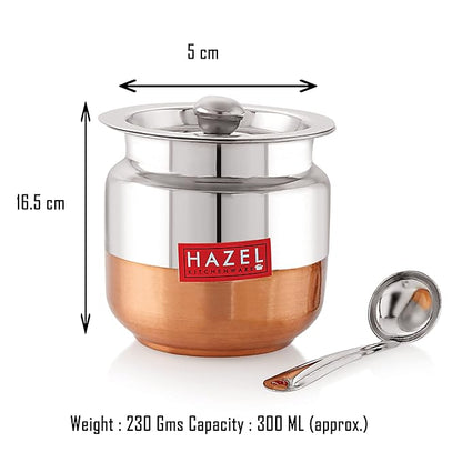 Hazel Stainless Steel Oil and Ghee Container with Spoon for Kitchen 300 ml Multipurpose Oil