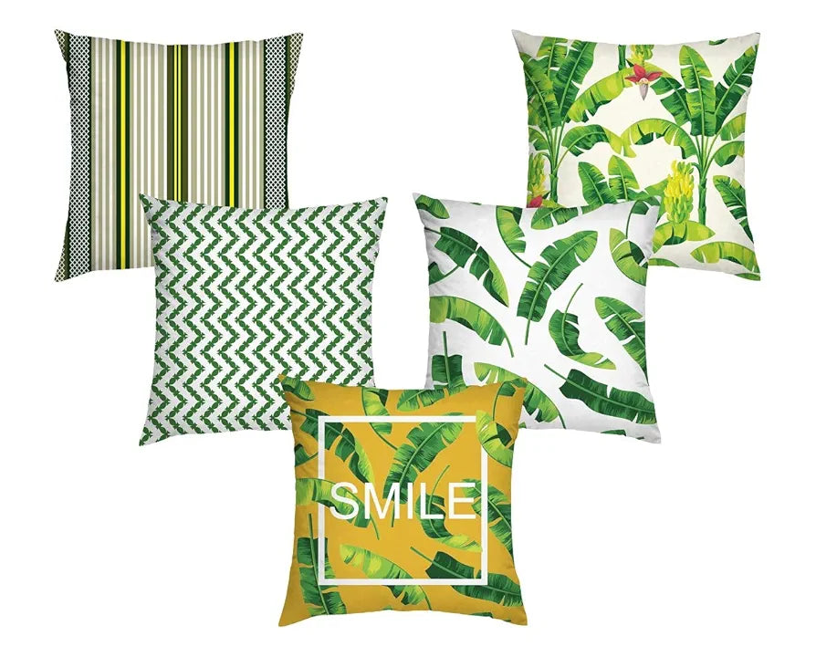 Aerohaven Set of 5 Designer Decorative Throw Pillow/Cushion Covers - CC124 Yellow Colour