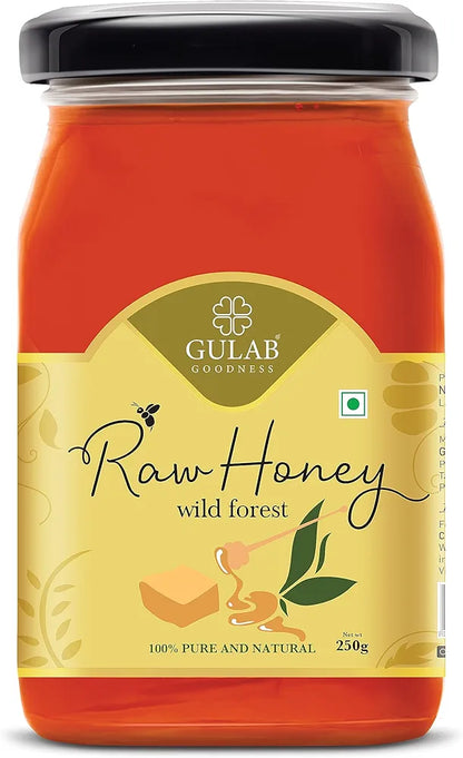 Gulab Wild Forest Raw Honey - 100% Pure & Natural - Unprocessed, Unfiltered, Unpasteurized, 250g