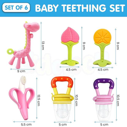 Kidology Baby Teething Toys Silicone Teether for Babies 3-12 Months Set of 6