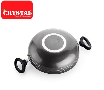 Crystal Classic Series Non-Stick Kadai with Steel Lid Thickness