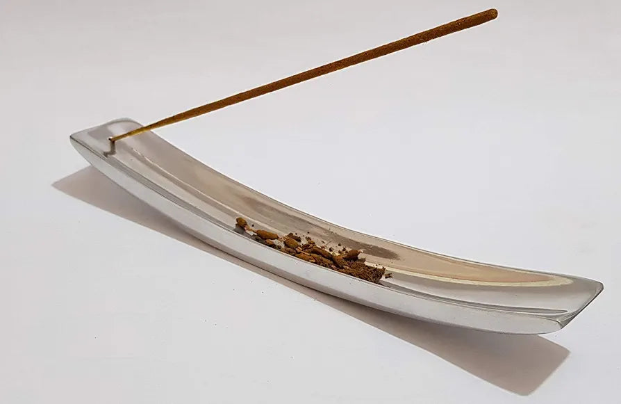 Pure Source India Aluminum Incense Holder Silver