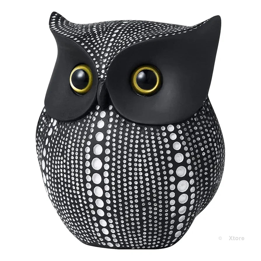 Xtore Modern Classy Lucky Owl Resin Art Figure Showpiece